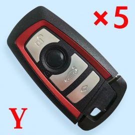 4 Buttons Smart Key Shell for BMW - Red Color - 5 pcs