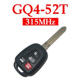 3+1 Buttons 315 MHz Remote Head Key for Toyota RAV4 Highlander 2013-2018 - GQ4-52T (H Chip)