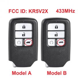 (433MHz) 4 Button Remote Come with 47 Chip for Honda Civic 2015 2016 FCCID: KR5V2X