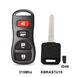 (315mhz) KBRASTU15 4 Button 2002-2012 Remote (ASTU15) for Nissan/Infiniti