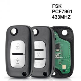 2 Buttons 434 MHz Flip Remote Key for Renault Clio 3 Master Kangoo Twingo - PCF7961A