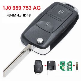 2 Buttons 434 MHz Remote Key for VW - 1J0 959 753AG