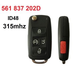 4+1 Button 315mhz Flip Remote Car Key for VOLKSWAGEN 5K0 837 202 D