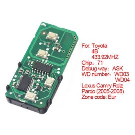 (Number 271451-0140-Eu) 433.92MHz 4 Button for Toyota Smart Card Board